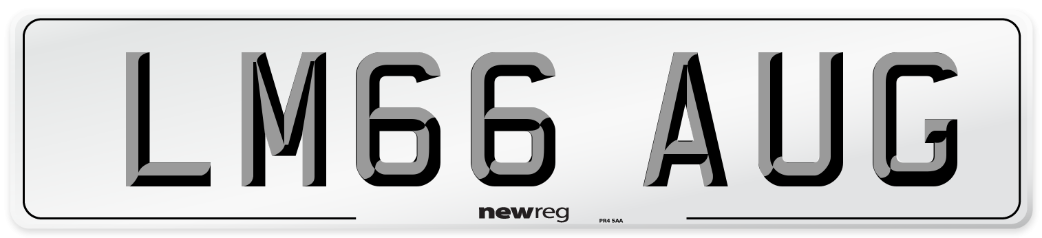 LM66 AUG Number Plate from New Reg